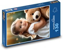 Dívka s plyšovým medvídkem Puzzle 130 dílků - 28,7 x 20 cm