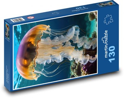 Meduza kłująca pokrzywa w morzu - Puzzle 130 elementów, rozmiar 28,7x20 cm