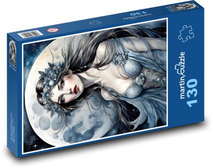 Žena v žiare mesiaca - Puzzle 130 dielikov, rozmer 28,7x20 cm 