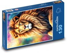 Lev - zvířecí král Puzzle 130 dílků - 28,7 x 20 cm