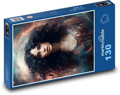 Porträt einer Frau im Weltraum - Puzzle - 130 Teile