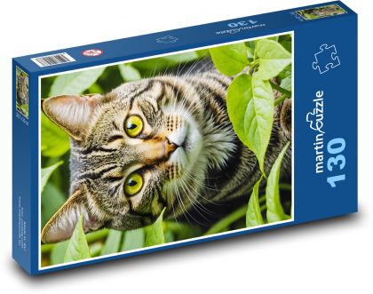 Cat in the garden - Puzzle 130 pieces, size 28.7x20 cm 