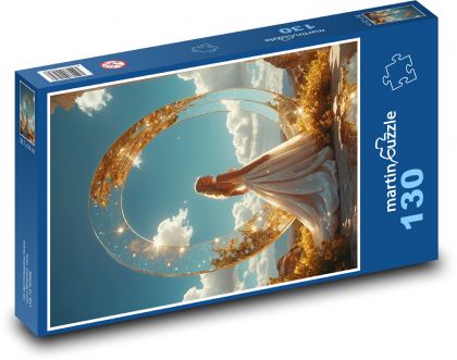 Kobieta w pięknej sukience - Puzzle 130 elementów, rozmiar 28,7x20 cm