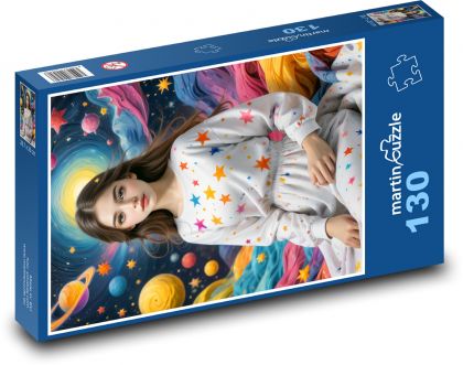 Dívka ve vesmíru - puzzle 130 dílků