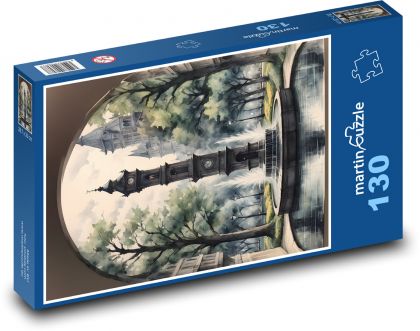 Tower clock - Puzzle 130 pieces, size 28.7x20 cm 