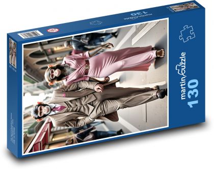 Monkey - Man and Woman - Puzzle 130 pieces, size 28.7x20 cm 