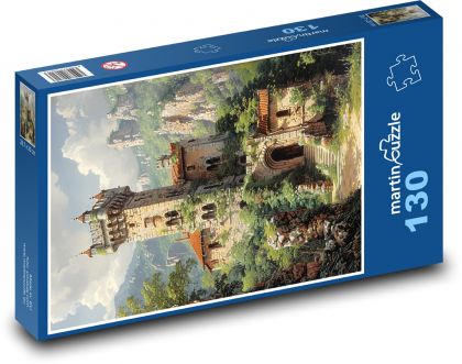 Hrad v prírode - Puzzle 130 dielikov, rozmer 28,7x20 cm 
