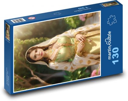 Žena ve krásných šatech - Puzzle 130 dílků, rozměr 28,7x20 cm
