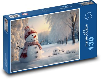 Schneemann und Schnee - Puzzle - 130 Teile