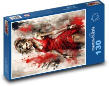 Žena v červenom Puzzle 130 dielikov - 28,7 x 20 cm 