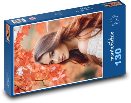 Jesenná žena - Puzzle 130 dielikov, rozmer 28,7x20 cm 