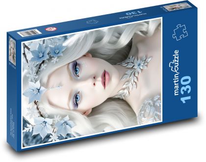 Dievča s bielymi vlasmi - Puzzle 130 dielikov, rozmer 28,7x20 cm 