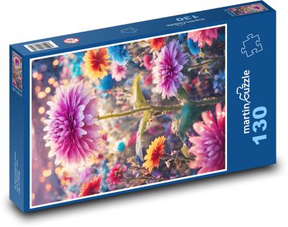 Květiny na zahradě - Puzzle 130 dílků, rozměr 28,7x20 cm
