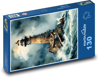 Maják - moře, příroda - puzzle 130 dílků