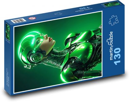Futurystyczny robot - Puzzle 130 elementów, rozmiar 28,7x20 cm