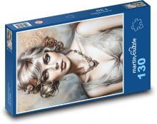 Žena - modelka, portrét Puzzle 130 dílků - 28,7 x 20 cm