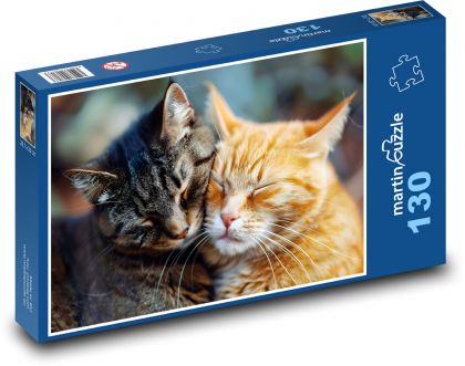 Mačky - priatelia, domáce zviera - Puzzle 130 dielikov, rozmer 28,7x20 cm 