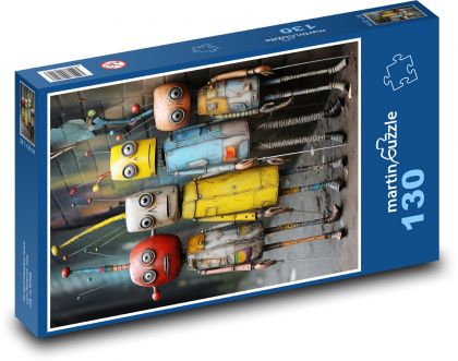 Robots - group, images - Puzzle 130 pieces, size 28.7x20 cm 