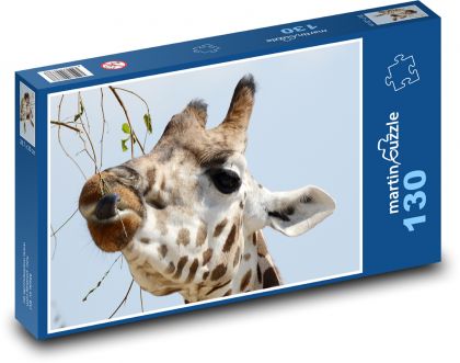 Giraffe - mammal, animal head - Puzzle 130 pieces, size 28.7x20 cm 