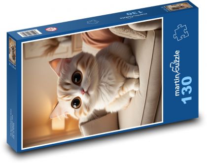 Mačka - roztomilé mláďa, mačiatko - Puzzle 130 dielikov, rozmer 28,7x20 cm 