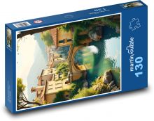 Most cez rieku v Puzzle 130 dielikov - 28,7 x 20 cm 