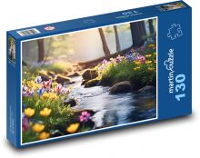Kvetoucí les u řeky Puzzle 130 - 28,7x20 cm
