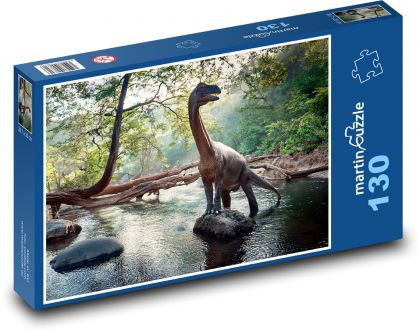 Dinosaurus v rieke - Puzzle 130 dielikov, rozmer 28,7x20 cm 