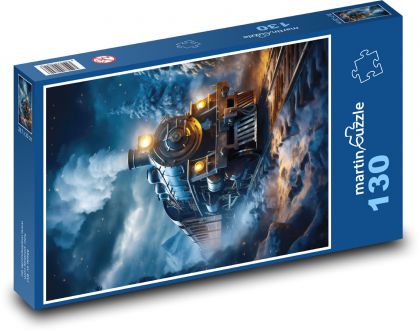Night steam train ride - Puzzle 130 pieces, size 28.7x20 cm 