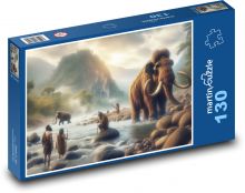 Prehistoryczny mamut Puzzle 130 elementów - 28,7x20 cm