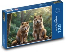 Wölfe im Wald Puzzle 130 Teile - 28,7x20 cm