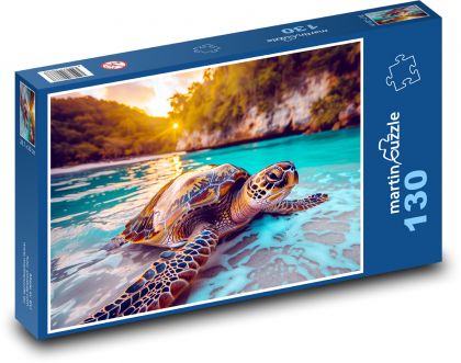 Meeresschildkröte am Strand - Puzzle - 130 Teile