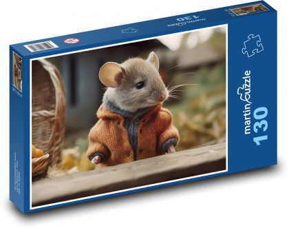 Kleine Maus im Pullover - Puzzle - 130 Teile