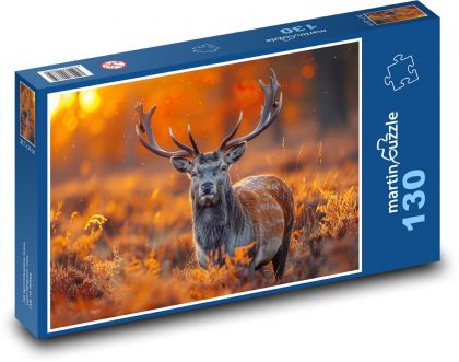 Jelen s velmými parohy - Puzzle 130 dílků, rozměr 28,7x20 cm