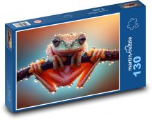 Malá žaba na vetve Puzzle 130 dielikov - 28,7 x 20 cm 