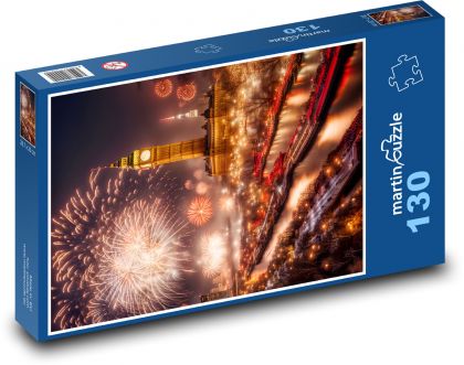 London - Feuerwerk auf der Party - Puzzle - 130 Teile