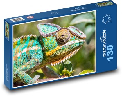 Pełzający kolorowy kameleon - Puzzle 130 elementów, rozmiar 28,7x20 cm