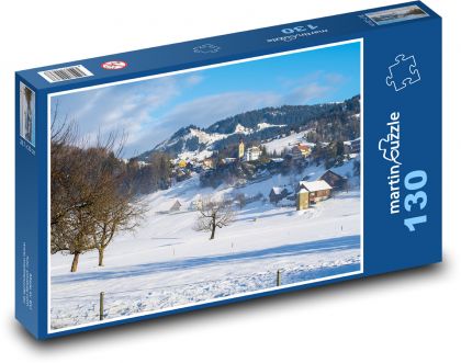 Zima - Szwajcaria - Puzzle 130 elementów, rozmiar 28,7x20 cm