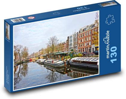 Amsterdam - Netherlands, canal - Puzzle 130 pieces, size 28.7x20 cm 