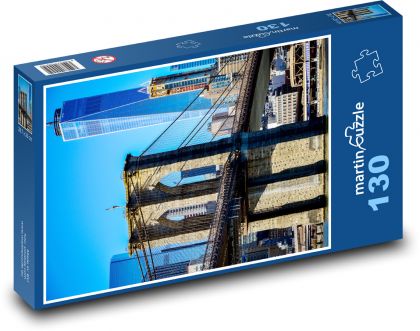 Brooklyn most - řeka, město - puzzle 130 dílků