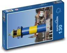 Maják - pobřeží, město Puzzle 130 dílků - 28,7 x 20 cm