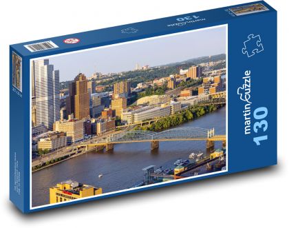 Pittsburgh - Miasto nad rzeką - Puzzle 130 elementów, rozmiar 28,7x20 cm