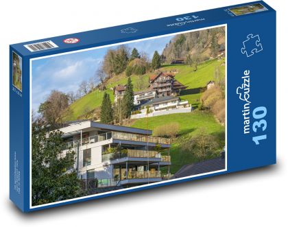 Domy v horách - puzzle 130 dílků