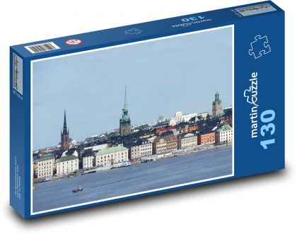 Stockholm - Sweden, lake - Puzzle 130 pieces, size 28.7x20 cm 