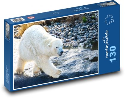 Niedźwiedź polarny - Puzzle 130 elementów, rozmiar 28,7x20 cm