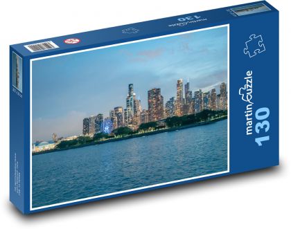 Chicago - rieka - Puzzle 130 dielikov, rozmer 28,7x20 cm 