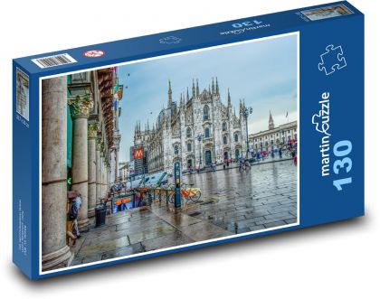 Dome Square - Mediolan, Włochy - Puzzle 130 elementów, rozmiar 28,7x20 cm