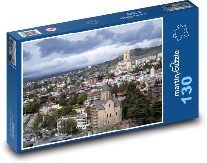 Kostol - Tbilisi, Gruzínsko - Puzzle 130 dielikov, rozmer 28,7x20 cm 