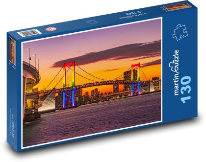 Farebný most pri západe slnka - Puzzle 130 dielikov, rozmer 28,7x20 cm 