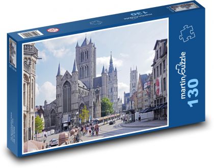 Mesto - katedrála - Puzzle 130 dielikov, rozmer 28,7x20 cm 