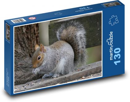 Wiewiórka szara - Puzzle 130 elementów, rozmiar 28,7x20 cm
